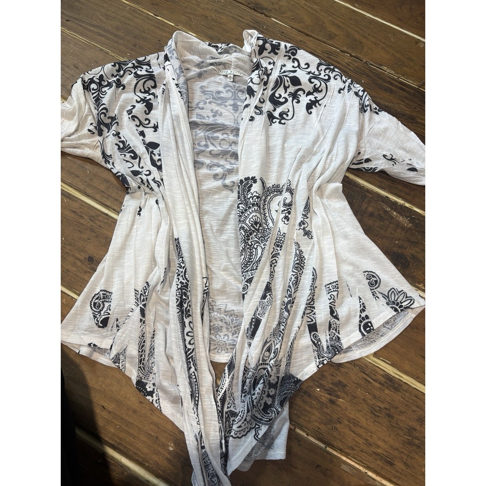 Fred David open-front cardigan Black And White Designs 1x